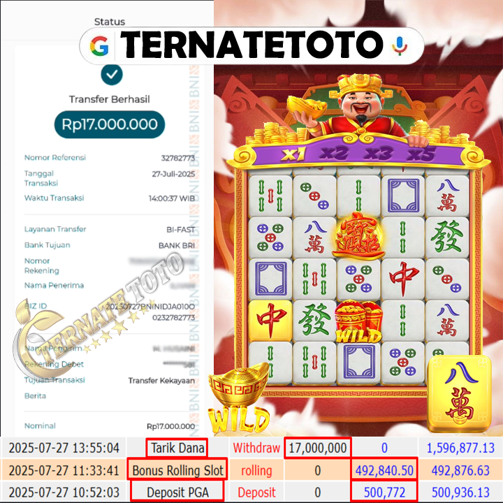 TERNATETOTO - MENANG MAHJONG WAYS 2 Rp.17,000,000,-