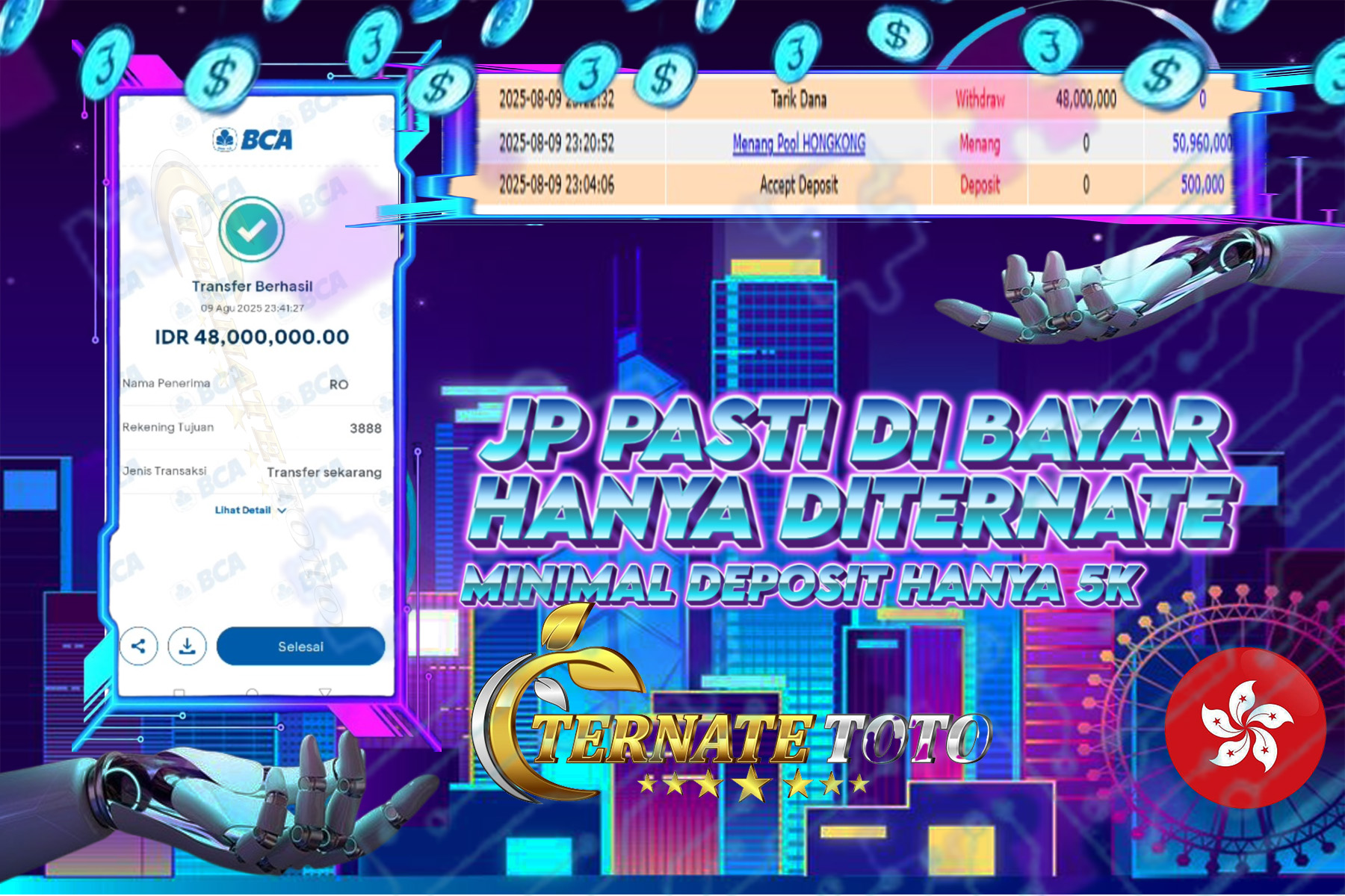 TERNATETOTO - MENANG HONGKONG LOTTO - Rp.48,000,000,-